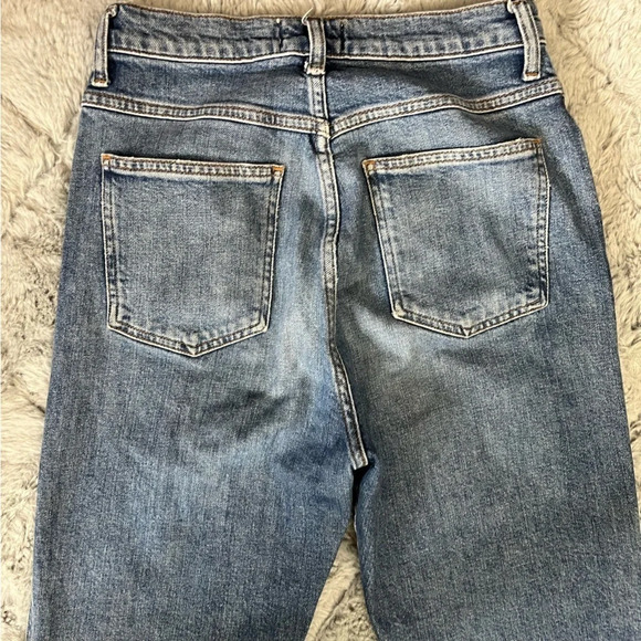 AGOLDE Pinch Waist High Rise Kick Jeans Womens Size 27 Raw Hem Ankle Crop Denim - Picture 16 of 16
